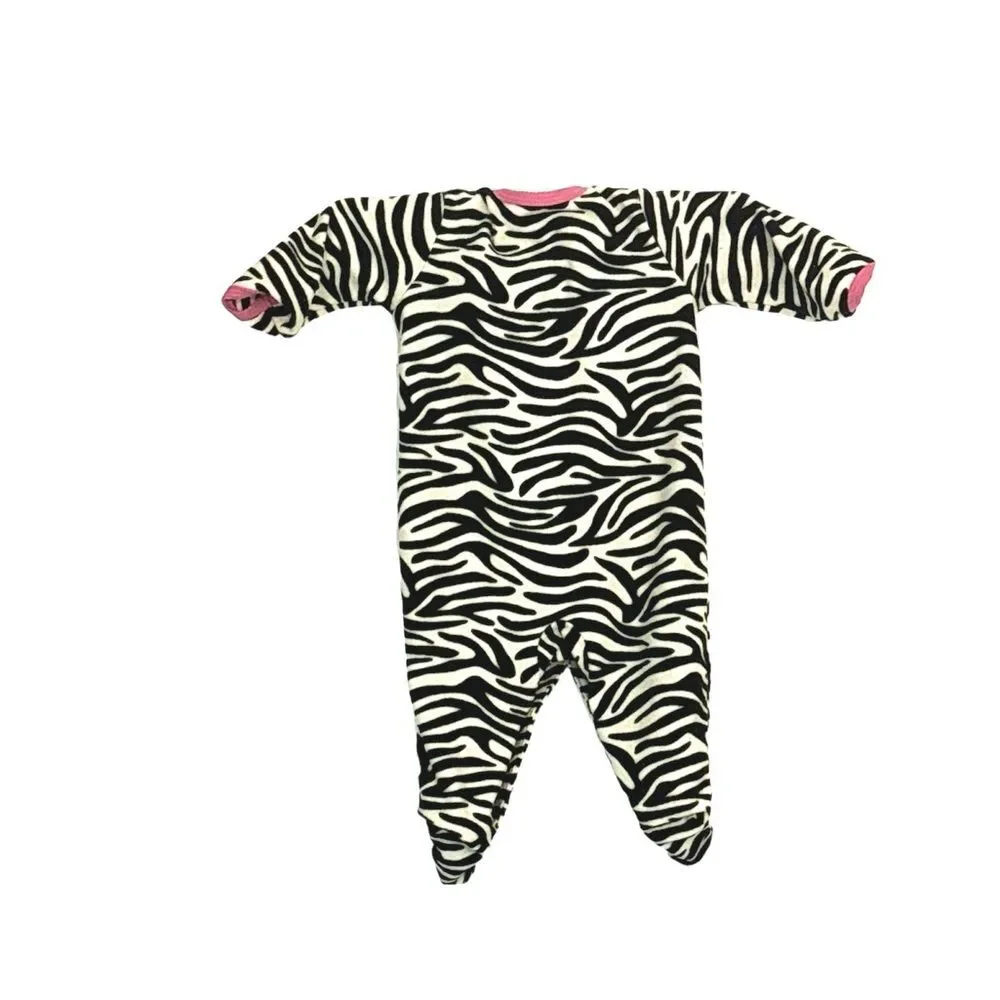 Carter's | Infant Baby Girls Footed Fleece Zebra Print Sleeper Pajamas Footie 6M